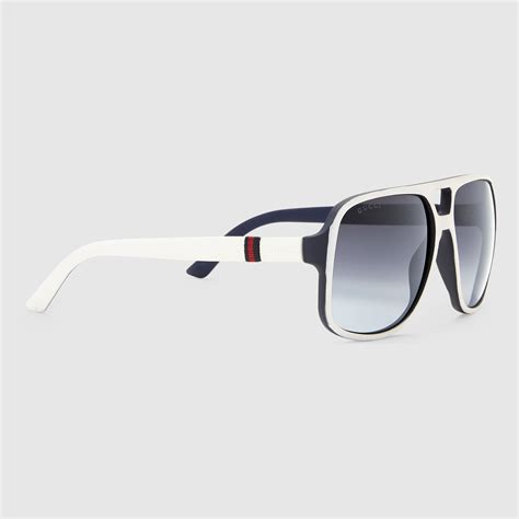 gucci sunglasses white frame men|genuine Gucci sunglasses.